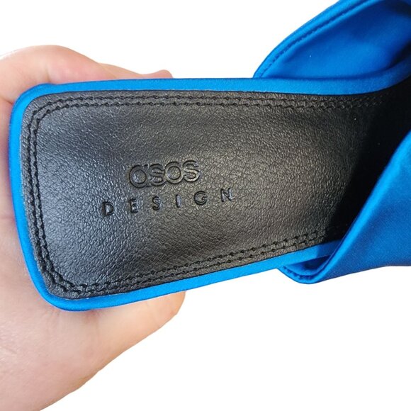 ASOS Designs Open Toe Bright Blue Retro Chunky Heel Sandal Womens size 11 - Picture 9 of 10